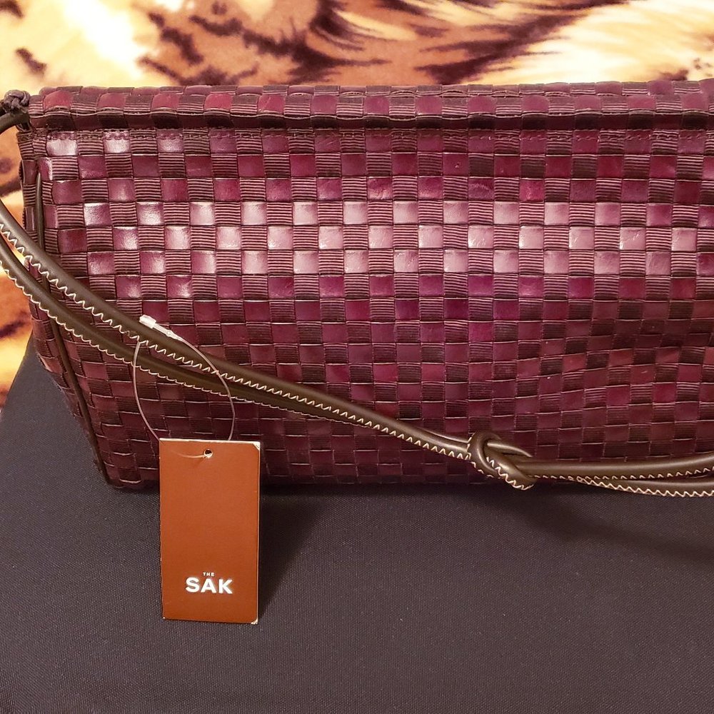 The Sak Brown Prava Woven Handbag NWT